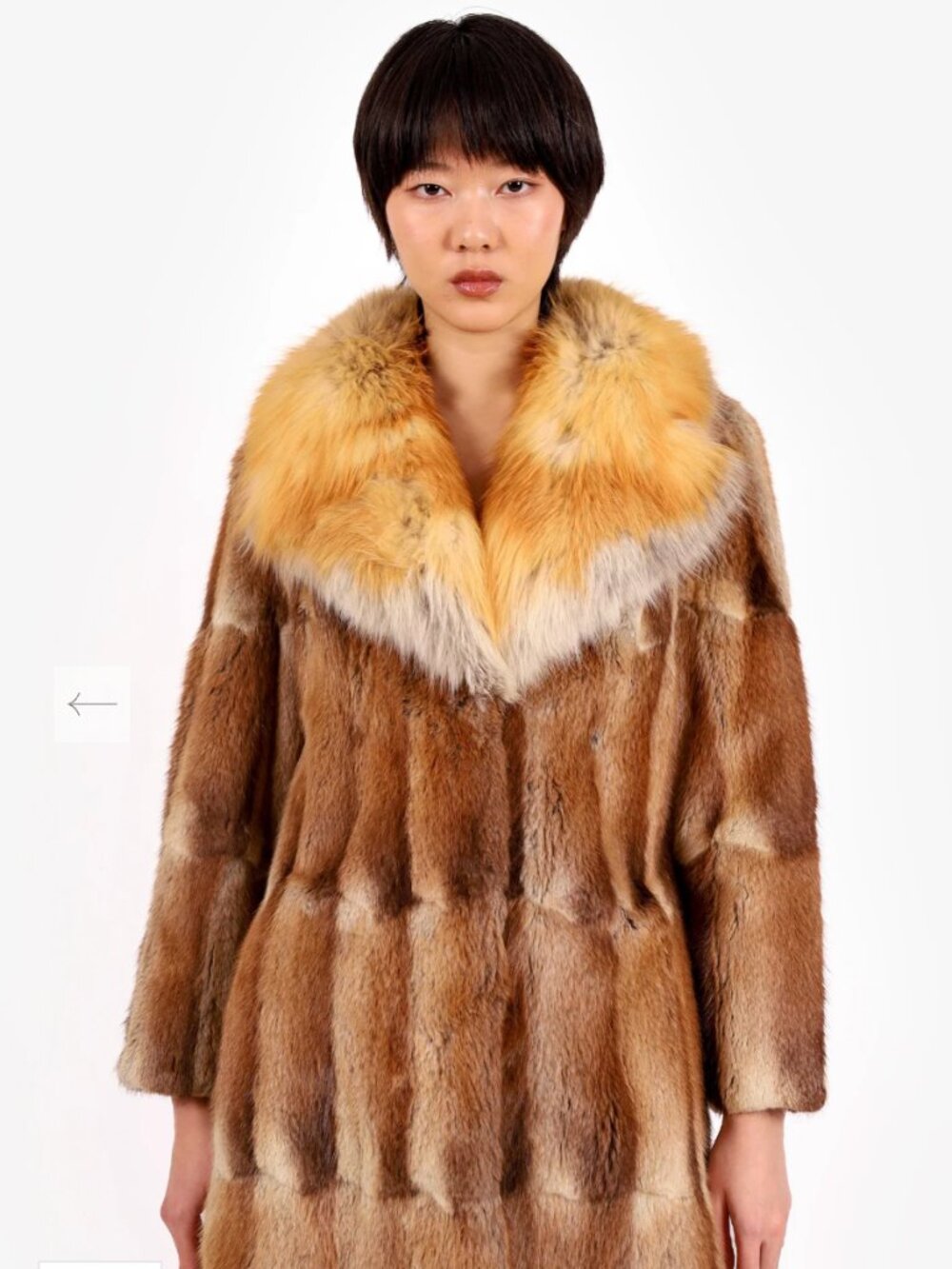 Vintage Muskrat & Fox REAL Fur Coat, Real Fur, Made in Canada